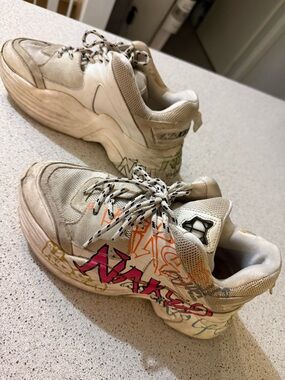 Naked wolfe track white graffiti sneakers